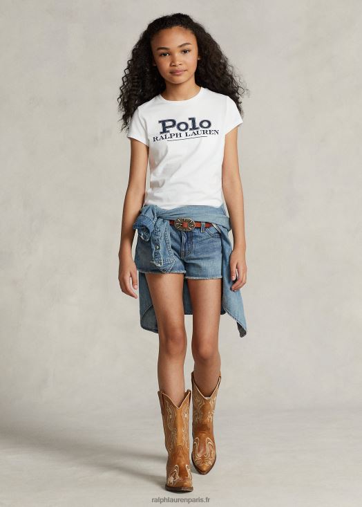 short en denim de coton effiloché 46T60T6974 enfants Ralph Lauren lavage cardell