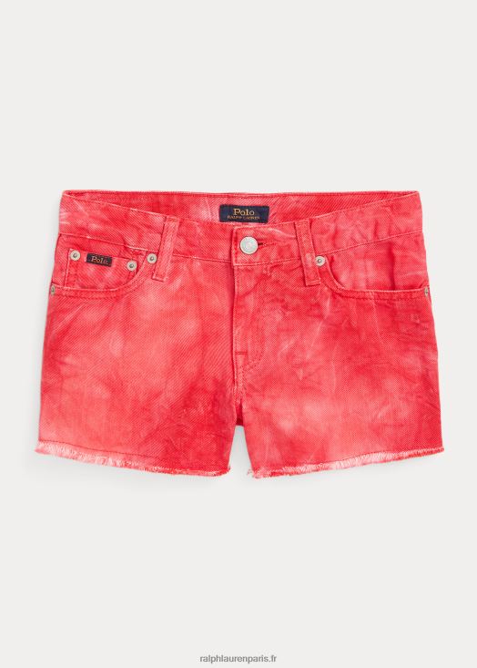 short en denim de coton effiloché 46T60T7145 enfants Ralph Lauren lomita tribord rouge