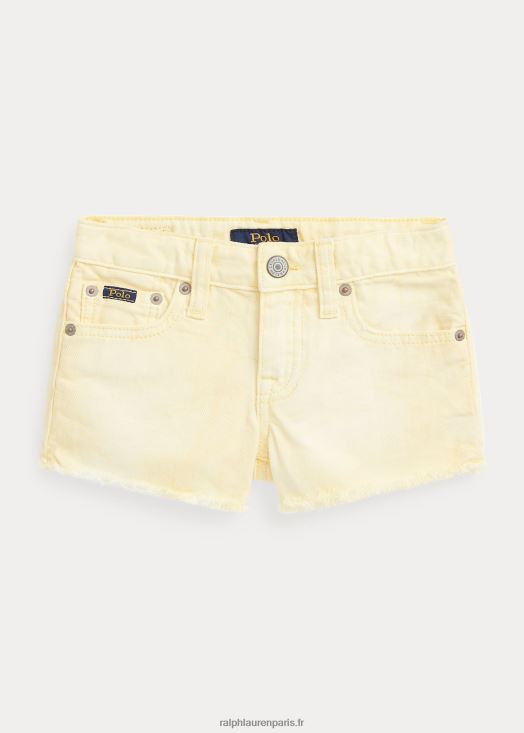 short en denim de coton effiloché 46T60T9976 enfants Ralph Lauren maïs jaune