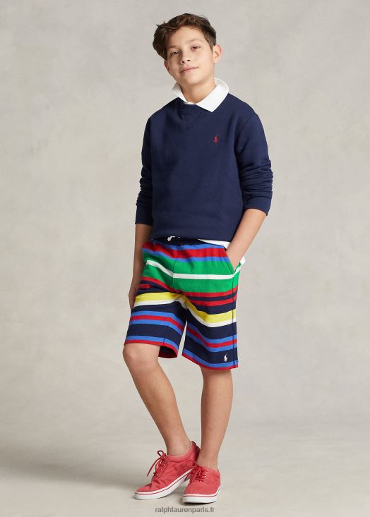 short en jersey de coton rayé 46T60T5999 enfants Ralph Lauren newport bleu marine multi