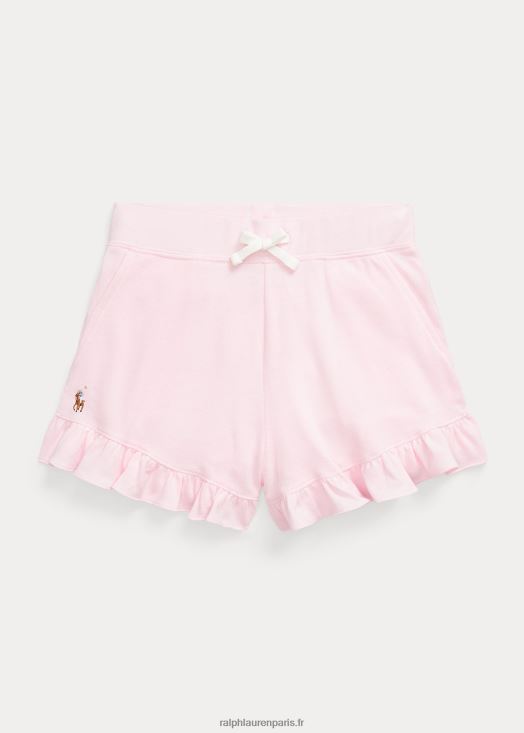short en maille de coton à volants 46T60T7181 enfants Ralph Lauren rose carmel