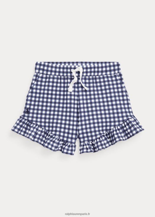 short en maille stretch à volants vichy 46T60T6888 enfants Ralph Lauren vichy bleu