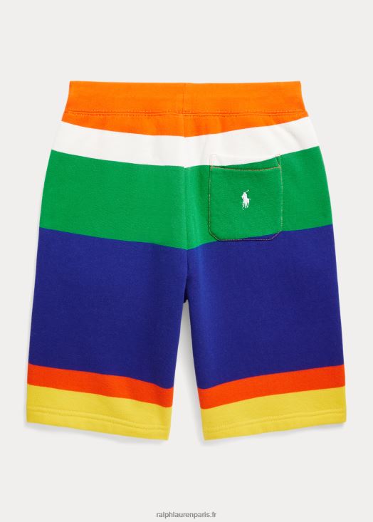 short en molleton à rayures logo 46T60T6126 enfants Ralph Lauren voile orange multi