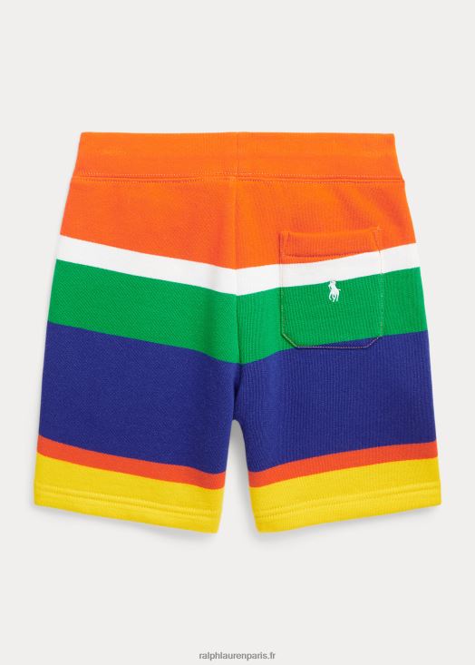 short en molleton à rayures logo 46T60T9769 enfants Ralph Lauren voile orange multi
