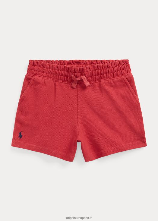 short en piqué à volants 46T60T6889 enfants Ralph Lauren piment/chasseur marine