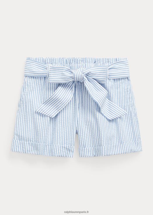 short en seersucker de coton 46T60T9961 enfants Ralph Lauren bleu blanc