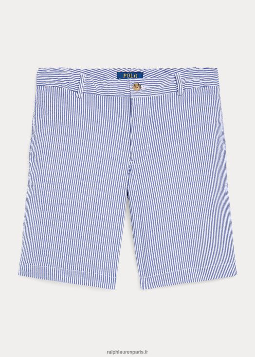 short en seersucker de coton stretch 46T60T6159 enfants Ralph Lauren seersucker bleu