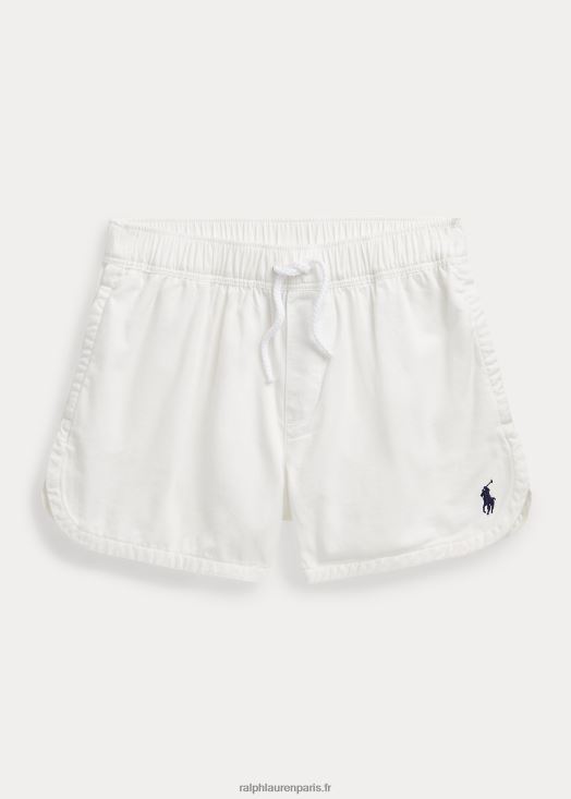 short en sergé de coton 46T60T7141 enfants Ralph Lauren lavage de pont blanc