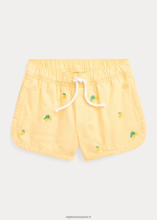 short en sergé de coton à motif citron 46T60T6829 enfants Ralph Lauren crème de banane