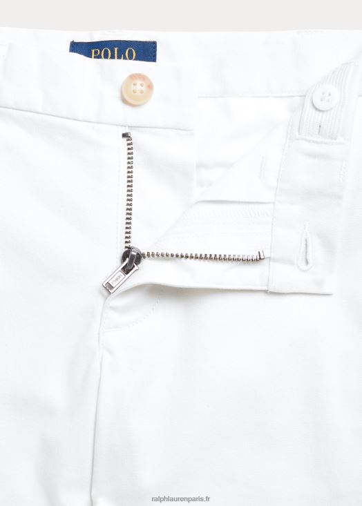 short en sergé flex abrasif coupe droite 46T60T5623 enfants Ralph Lauren lavage de pont blanc