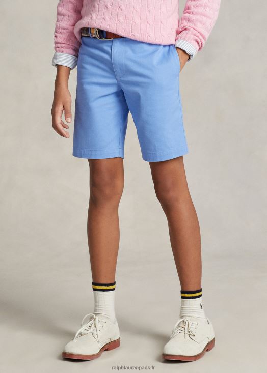 short en sergé flex abrasif coupe droite 46T60T5645 enfants Ralph Lauren bleu de l'île du port