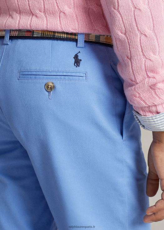 short en sergé flex abrasif coupe droite 46T60T5645 enfants Ralph Lauren bleu de l'île du port