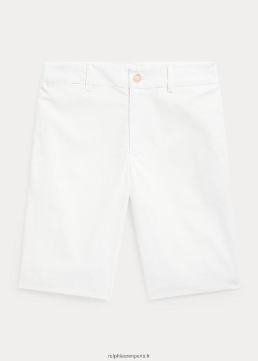short en sergé flex abrasif coupe droite 46T60T5647 enfants Ralph Lauren lavage de pont blanc