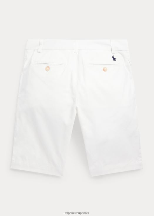 short en sergé flex abrasif coupe droite 46T60T5647 enfants Ralph Lauren lavage de pont blanc