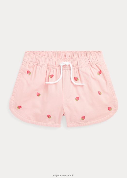 short fraise en sergé de coton 46T60T6705 enfants Ralph Lauren rose des adirondacks