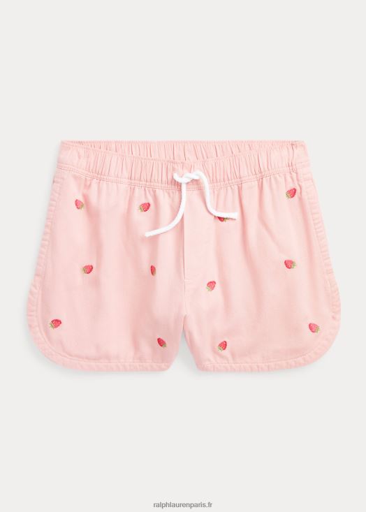 short fraise en sergé de coton 46T60T7072 enfants Ralph Lauren rose des adirondacks