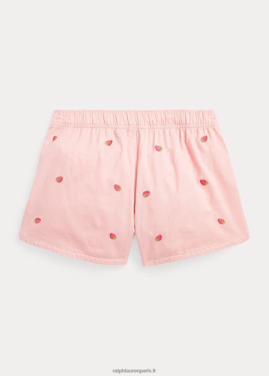 short fraise en sergé de coton 46T60T7072 enfants Ralph Lauren rose des adirondacks