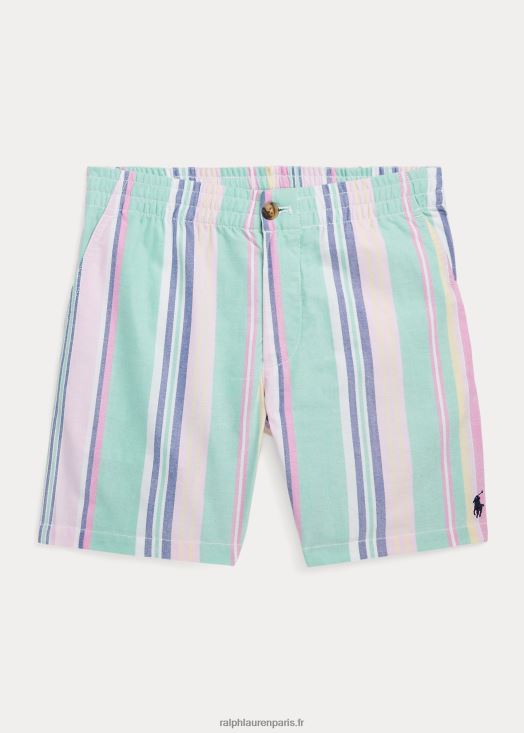 short oxford rayé polo prepster 46T60T9851 enfants Ralph Lauren écume de mer/rose multi