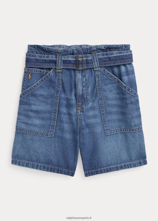 short paperbag en denim à ceinture 46T60T7120 enfants Ralph Lauren lavage montecito