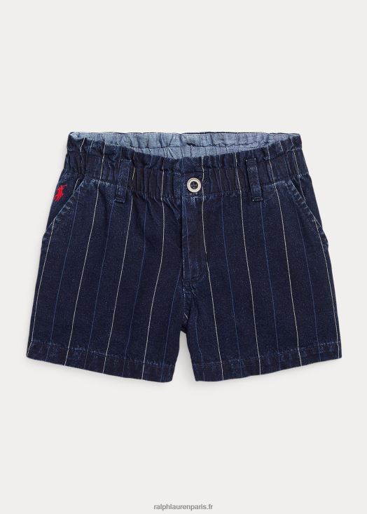 short paperbag en sergé de coton à rayures 46T60T7471 enfants Ralph Lauren lavage belaya
