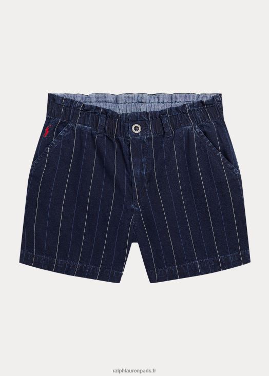 short paperbag en sergé de coton à rayures 46T60T7622 enfants Ralph Lauren lavage belaya