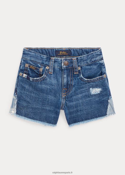 short patchwork en denim de coton 46T60T6824 enfants Ralph Lauren lavage allyra
