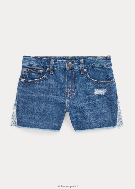 short patchwork en denim de coton 46T60T7073 enfants Ralph Lauren lavage allyra
