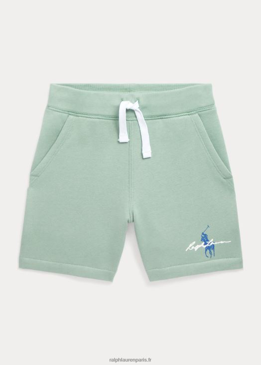 short polaire à logo big pony 46T60T5736 enfants Ralph Lauren menthe fanée