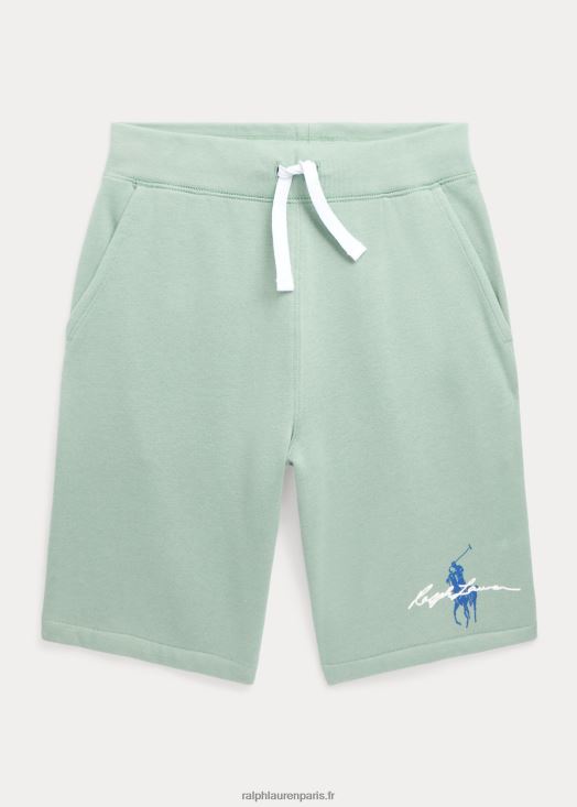 short polaire à logo big pony 46T60T6098 enfants Ralph Lauren menthe fanée