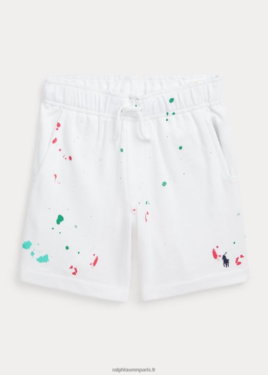 short spa en molleton à imprimé éclaboussures de peinture 46T60T5808 enfants Ralph Lauren blanc