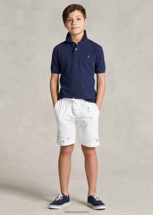 short spa en molleton à imprimé éclaboussures de peinture 46T60T6004 enfants Ralph Lauren blanc