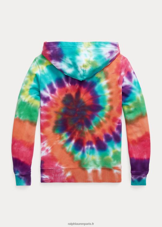 sweat à capuche en coton éponge tie-dye 46T60T6130 enfants Ralph Lauren teinture arc-en-ciel