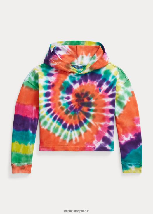 sweat à capuche en coton éponge tie-dye 46T60T7111 enfants Ralph Lauren teinture arc-en-ciel
