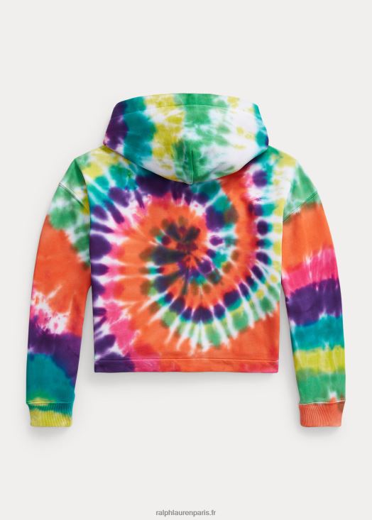 sweat à capuche en coton éponge tie-dye 46T60T7111 enfants Ralph Lauren teinture arc-en-ciel