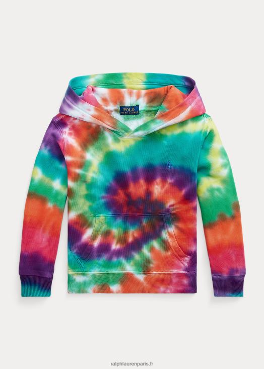 sweat à capuche en coton éponge tie-dye 46T60T9790 enfants Ralph Lauren teinture arc-en-ciel