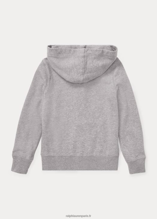 sweat à capuche en molleton 46T60T7027 enfants Ralph Lauren gris clair chiné