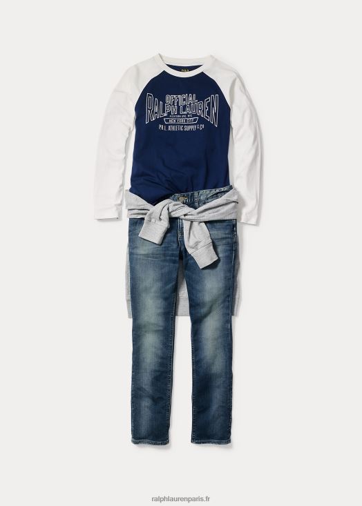 sweat à capuche en molleton de coton mélangé 46T60T5926 enfants Ralph Lauren bruyère sport foncé