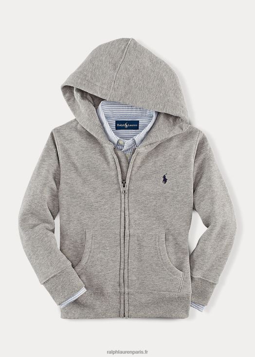 sweat à capuche en molleton de coton mélangé 46T60T5926 enfants Ralph Lauren bruyère sport foncé