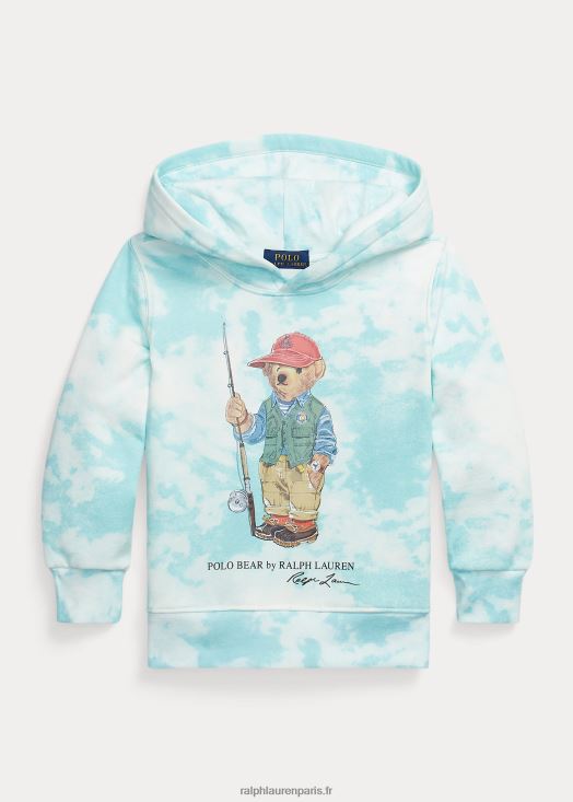 sweat à capuche en molleton à imprimé tie-dye polo bear 46T60T9763 enfants Ralph Lauren île aquatique