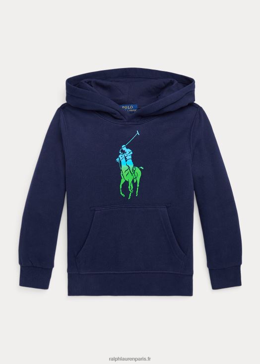 sweat à capuche en polaire big pony ombré 46T60T6520 enfants Ralph Lauren marine de croisière