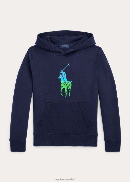 sweat à capuche en polaire big pony ombré 46T60T6647 enfants Ralph Lauren marine de croisière
