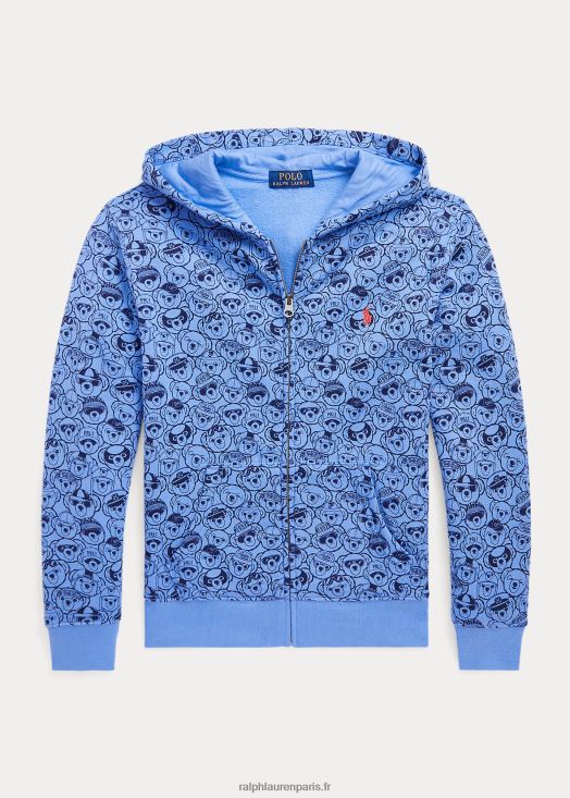 sweat à capuche entièrement zippé en polaire polo bear 46T60T6162 enfants Ralph Lauren Harbour Island bleu/marine