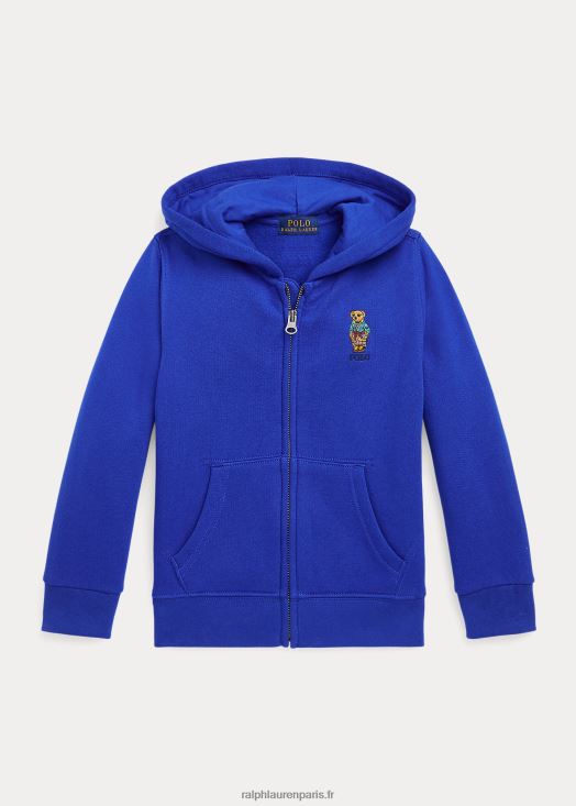 sweat à capuche entièrement zippé en polaire polo bear 46T60T6513 enfants Ralph Lauren étoile saphir