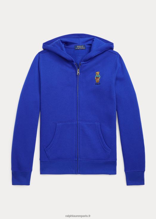 sweat à capuche entièrement zippé en polaire polo bear 46T60T6644 enfants Ralph Lauren étoile saphir