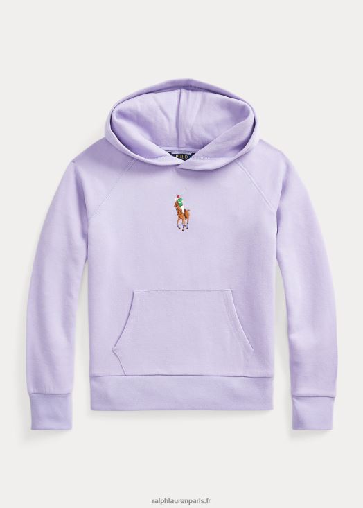 sweat à capuche polaire big pony 46T60T7497 enfants Ralph Lauren ciel lavande
