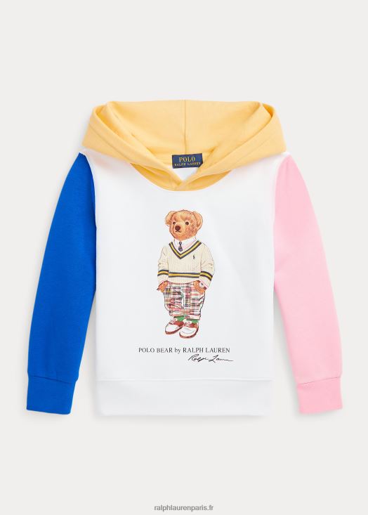 sweat à capuche polo bear en molleton colour-block 46T60T5792 enfants Ralph Lauren ours blanc multi printemps