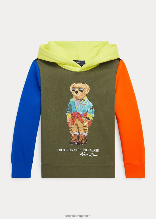 sweat à capuche polo bear en molleton colour-block 46T60T6531 enfants Ralph Lauren multi sauge noire
