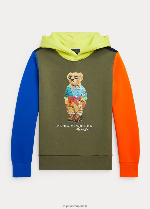 sweat à capuche polo bear en molleton colour-block 46T60T6649 enfants Ralph Lauren multi sauge noire