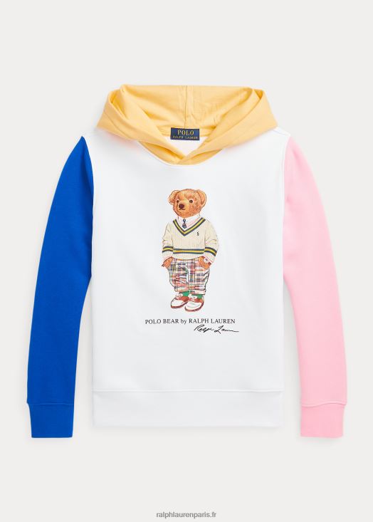 sweat à capuche polo bear en molleton colour-block 46T60T9859 enfants Ralph Lauren ours blanc multi printemps