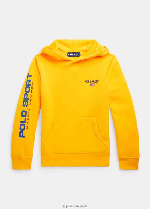 sweat à capuche polo sport polaire 46T60T6136 enfants Ralph Lauren tempête jaune